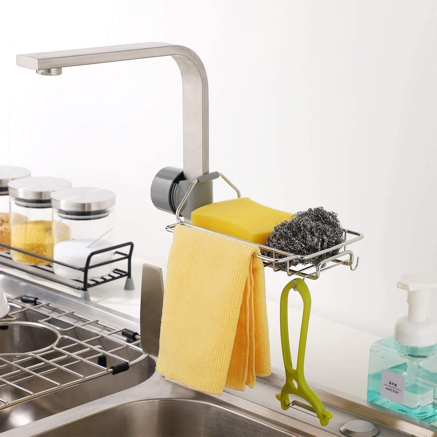 Stainless Steel Faucet Hanging Shelf-Sponge Holders