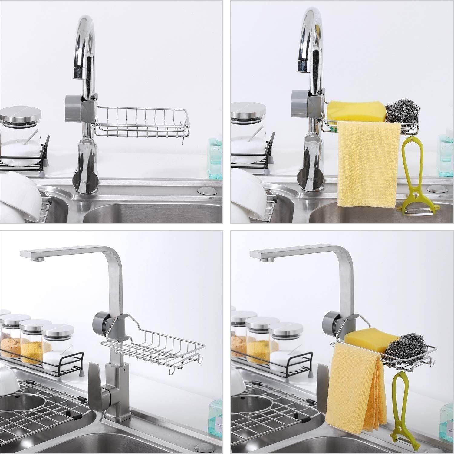 Stainless Steel Faucet Hanging Shelf-Sponge Holders