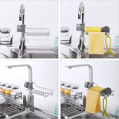 Stainless Steel Faucet Hanging Shelf-Sponge Holders