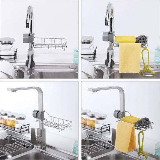 Stainless Steel Faucet Hanging Shelf-Sponge Holders